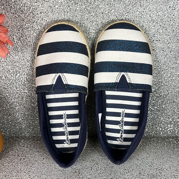 Hanna Andersson Paulina Espadrille Slip-on Shoe Navy & White - Picture 7 of 7